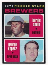 BREWERS ROOKIE STARS 1971 Topps Baseball RC # 204 Bernie Smith Kopacz Ex Plus