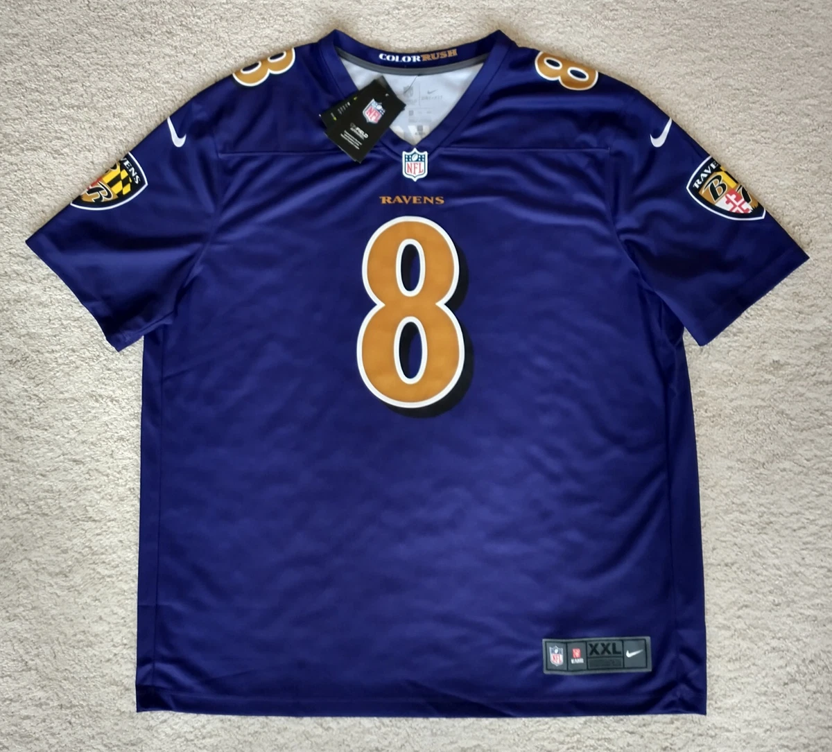 men's baltimore ravens lamar jackson nike purple game player jersey