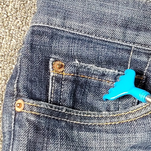 7 FOR ALL MANKIND Jeans Men's Denim Boot Cut Blue Dark Wash SZ 34 Casual Work - Picture 9 of 17