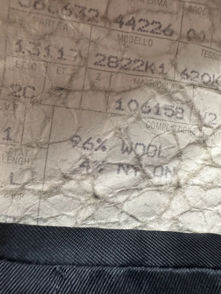 Neiman Marcus 男式羊毛混纺双排扣西装夹克海军蓝 52 码 — 第 3/4 张图片