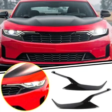 🏆 Carbon Fiber Front Headlight Lamp Cover Trim Bezel Decor  For Chevy Camaro19+