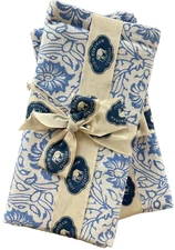 John Robshaw Textiles~Fabric Napkins~SET Of 8~Tavasya Azure~100% Cotton~22 in sq