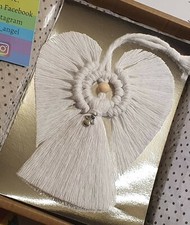 Lovely Handmade Macrame Angel. White with Made for an Angel charm :-) Gift
