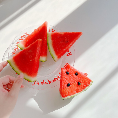 Summer Watermelon Simulation Fruits 3D Case Cover With Pendant For Apple AirPods - Photo 6 sur 14