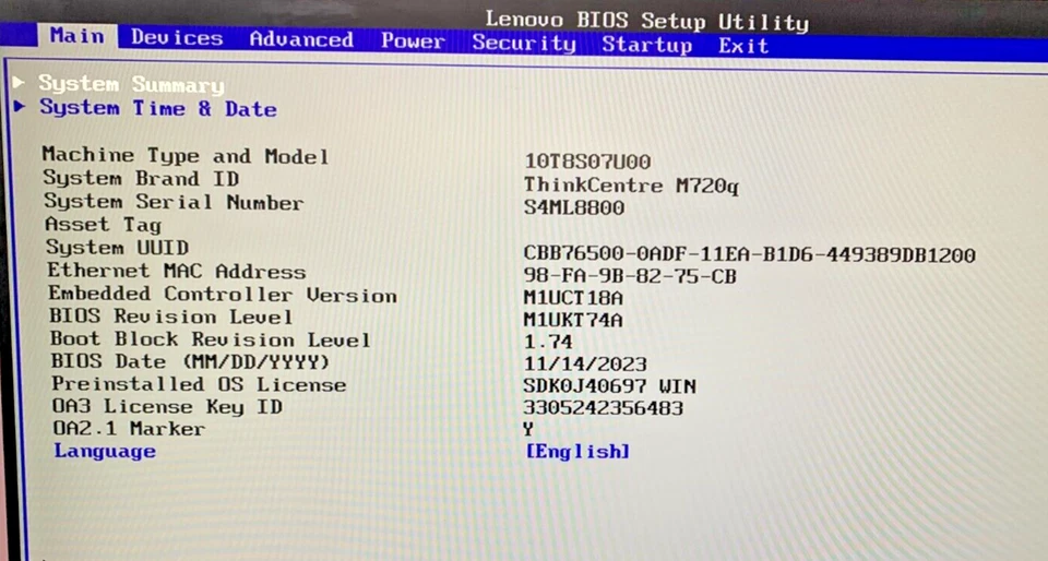 Lenovo ThinkCentre M720q Mini - i5-8500T - 8GB RAM - 240GB SSD - WIN (OFFERS OK) - Image 2 of 4
