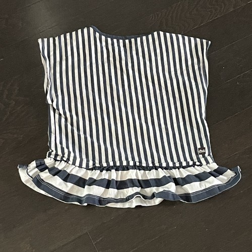 Tea Collection striped ruffle hem top size 8 - Picture 3 of 3