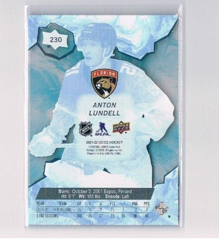 2021-22 Upper Deck Ice Blue #230 Anton Lundell 163/599 ref.370 - Picture 2 of 3