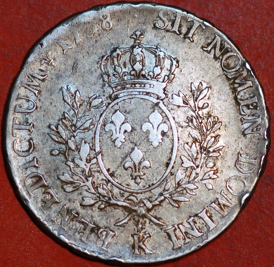 France ECU 1768 K Louis XV Mint:Bordeaux KM#512.11 Silver 37.000 Exemplar - Image 2 of 2