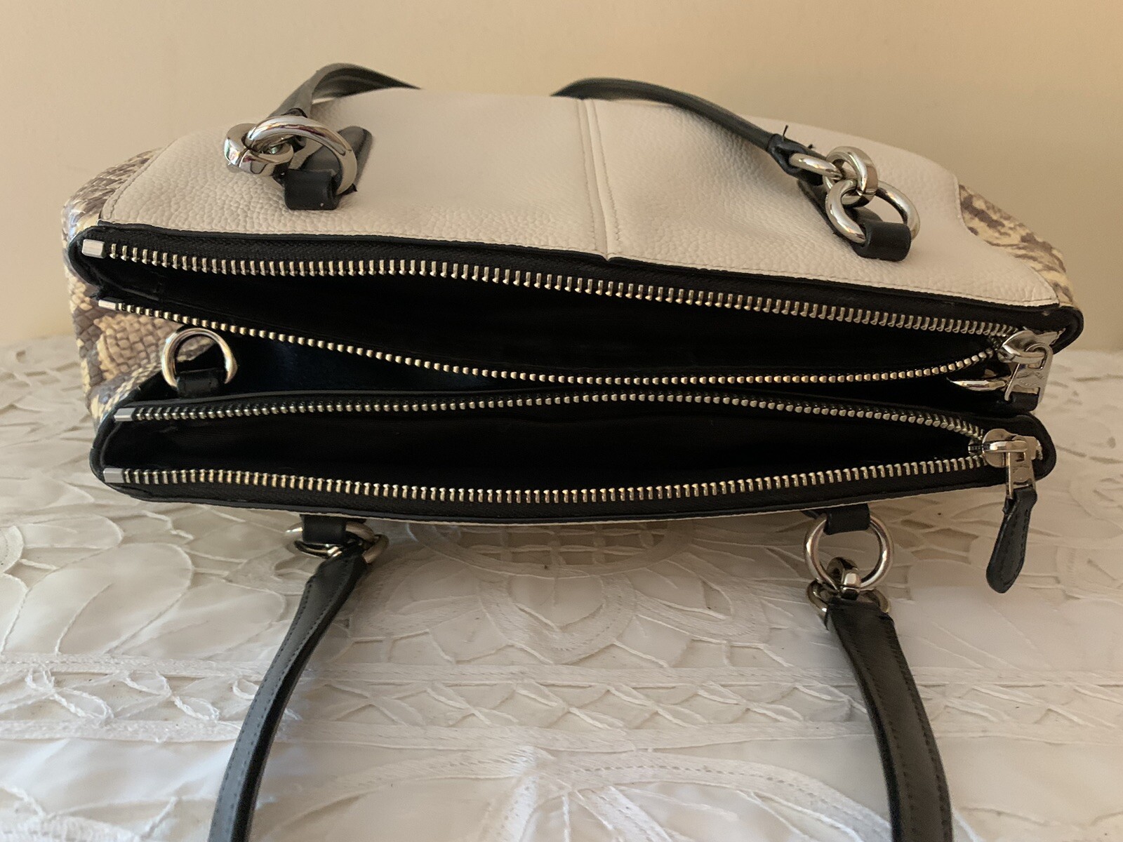 COACH  Exotic Python Soft White Satchel Shoulder … - image 7