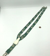 Vintage Children's White Daisy  Green Suspenders Braces West Germany