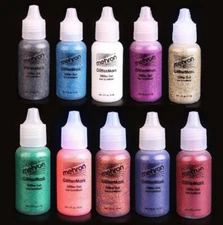 Mehron GlitterMark Color Face Body Paint artist Makeup.Squeezable Bottle 5 fl oz