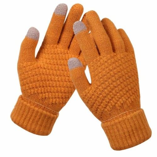 Knitted Winter Gloves Cashmere Knitted Women Autumn Warm Touch Screen Gloves - Picture 13 of 20