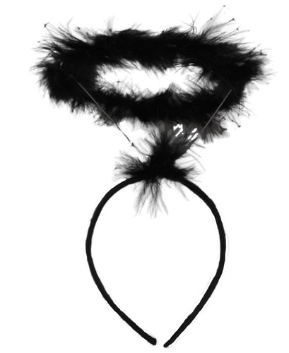 Black Feather Dark Angel Halo Headband Halloween Costume - Picture 3 of 3