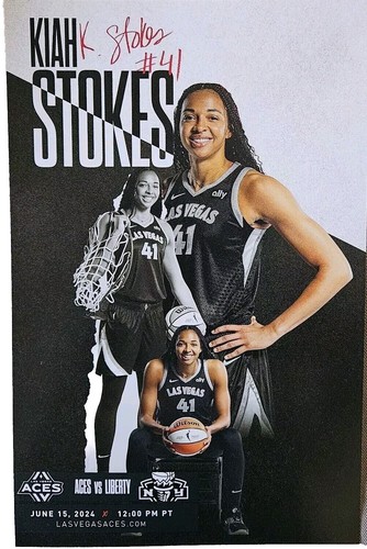6 Las Vegas Aces Gameday Mini Poster/roster, 2024, PLUM, YOUNG, STOKES, COLSON + - Picture 5 of 8
