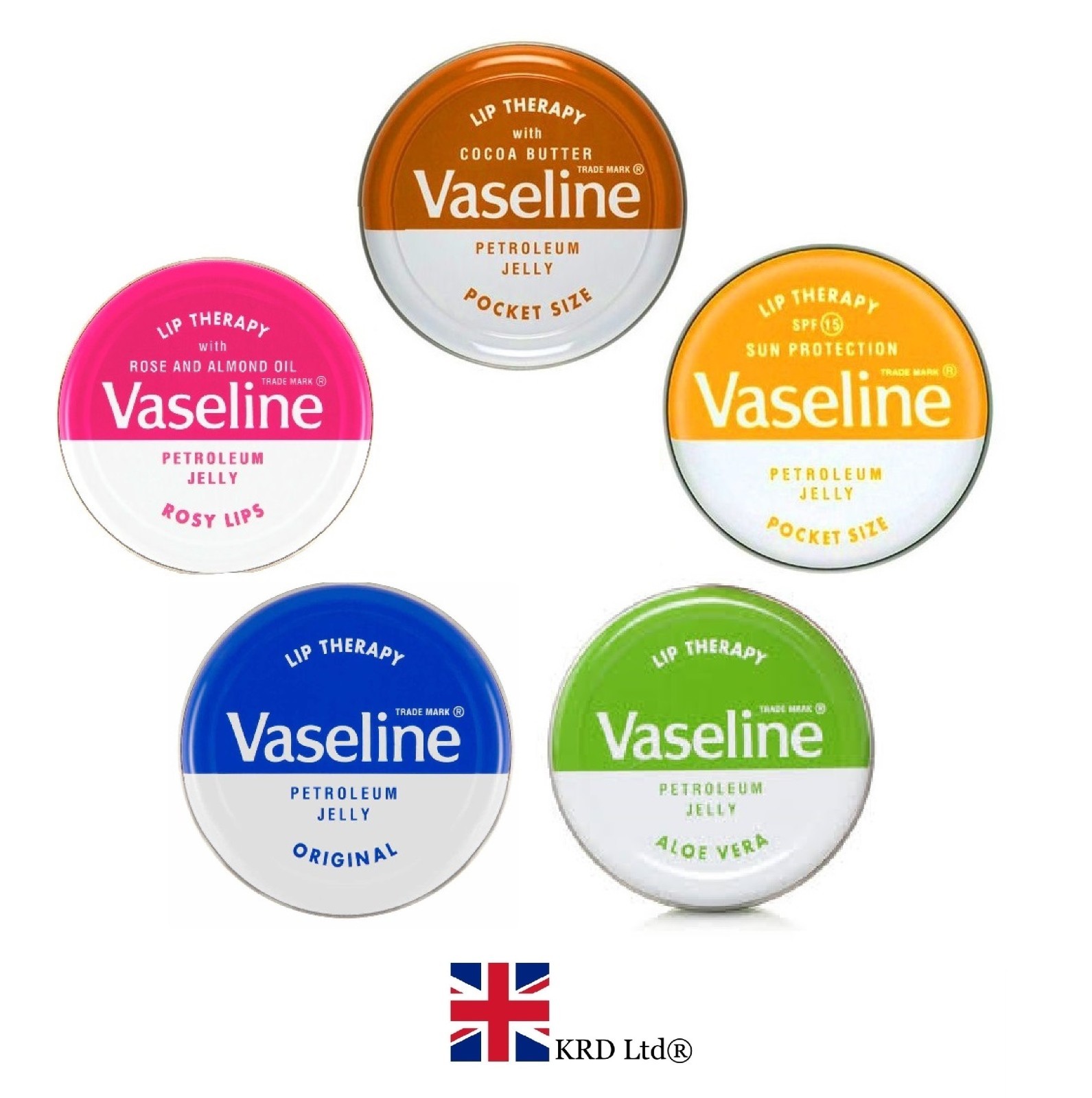 VASELINE LIP BALM THERAPY 20g Petroleum Jelly Tinted Heal Dry Chapped