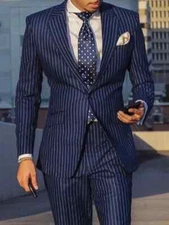  Men Suits Slim Breasted Wedding Groom 2 Piece Business Set (Jacket+Pants)