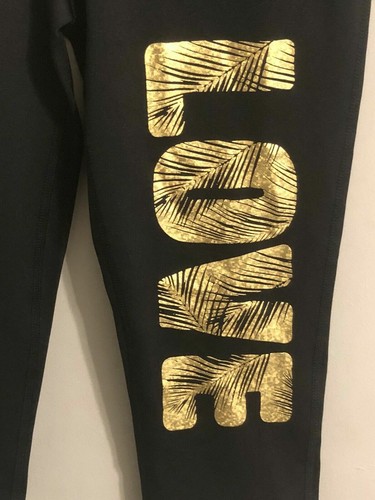 Material Girl Active Black "Love" Graphic Cropped Leggings Size S NWOT Free Ship - Bild 4 von 5