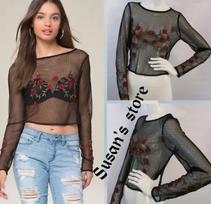 mesh top with roses