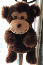 2006 Monkey Backpack Brown Plush Bag Branded Kellytoy USA London EUC