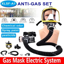 Air Fed Full Face Gas Mask Electric Constant Flow Respirator Supplied Facepiece