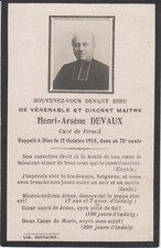 1918 M�mento Abbot Henri-Ars�ne DEVAUX, Cur� de Pirmil (Sarthe).