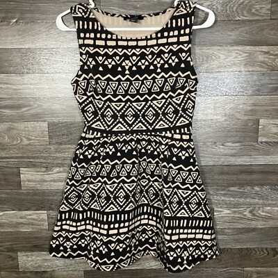 forever 21 black fit and flare dress Forever 21 Women’s Black Cream Fit Flare Stretch Dress Size Small Dance  Party