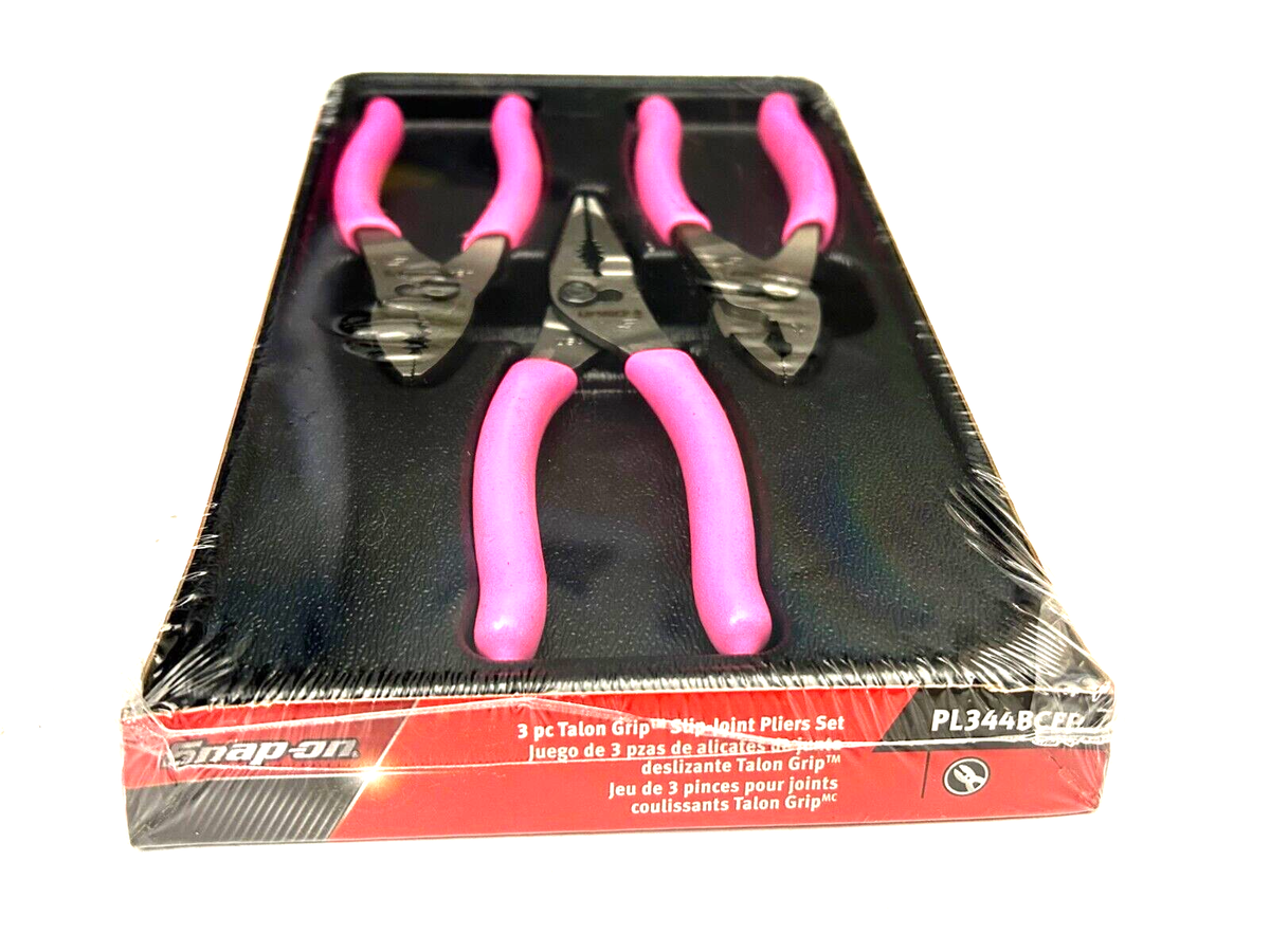 Snap on Tools NEW PL344BCFP 3 Piece Slip Joint Pliers Set Snap on Tools NEW PL344BCFP 3 Piece Slip Joint Pliers Set
