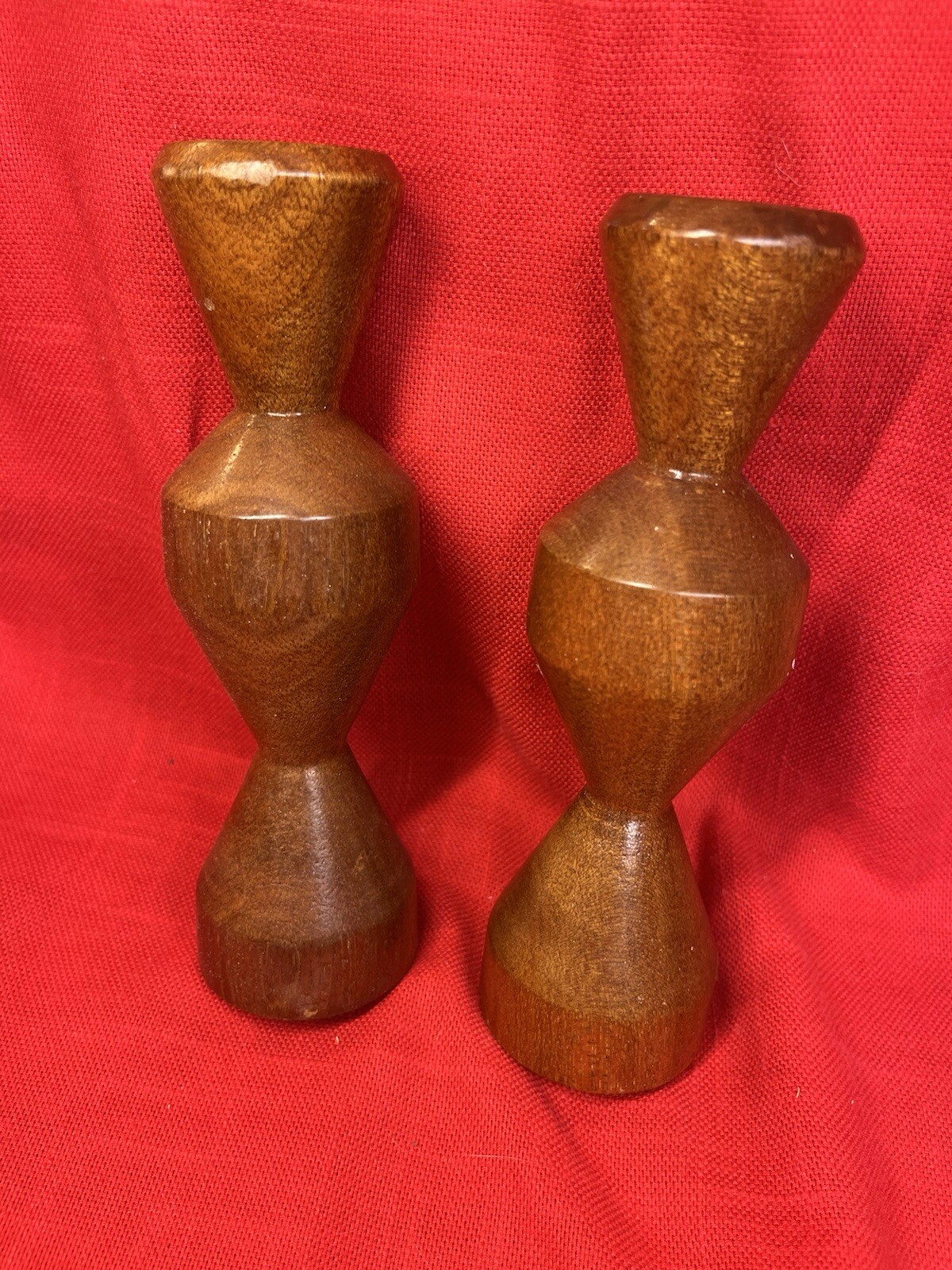 Candleholders, Danish Modern Teak Vintage MCM