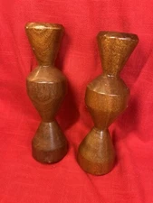 Candleholders, Danish Modern Teak Vintage MCM