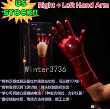 Cool Wearable Iron Man Replica LED Light Gloves Cosplay Right Left Hand Arm Prop