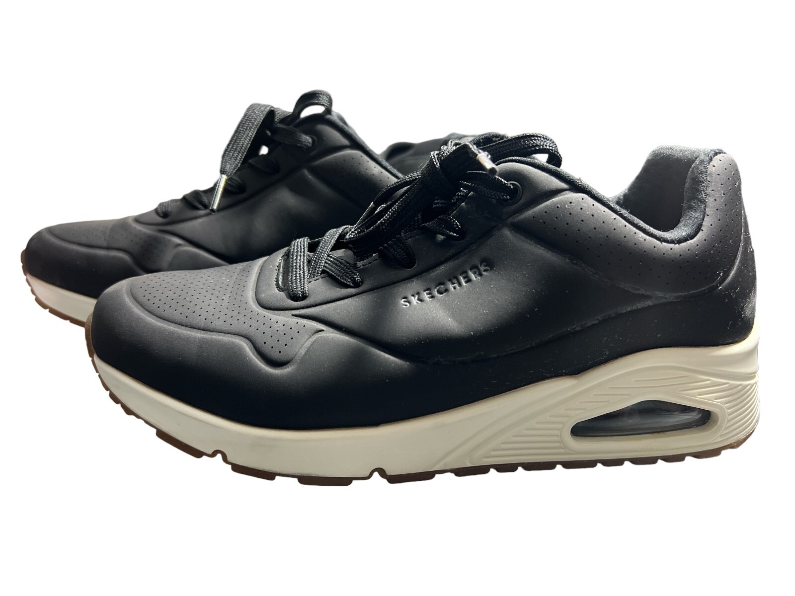 Skechers Womens Uno Stand on Air 73690 Black Running Shoes Black
