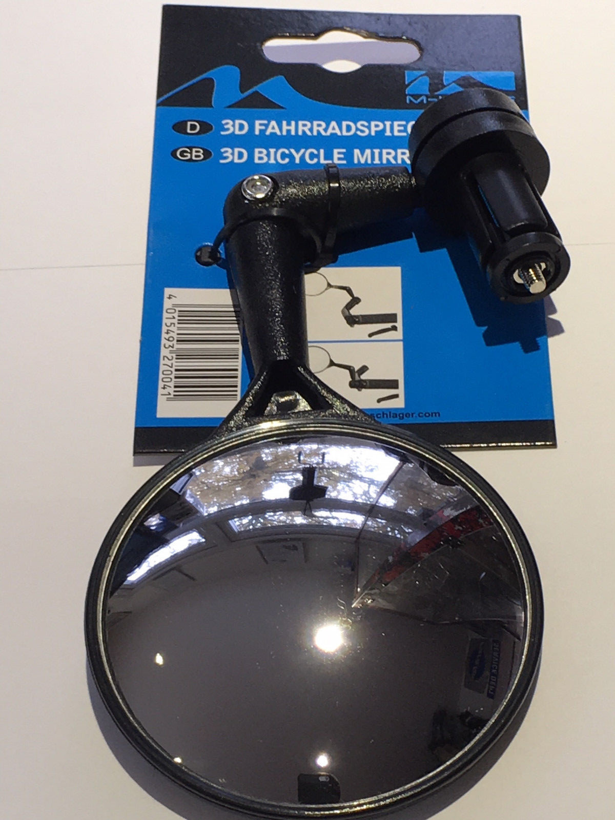 M-Wave 3D Bicycle Mirror Bar End Mounting with Convex Lens