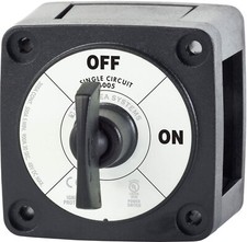 Blue Sea Systems Battery Switch m-Series ON/Off with Key, Black, 6005200