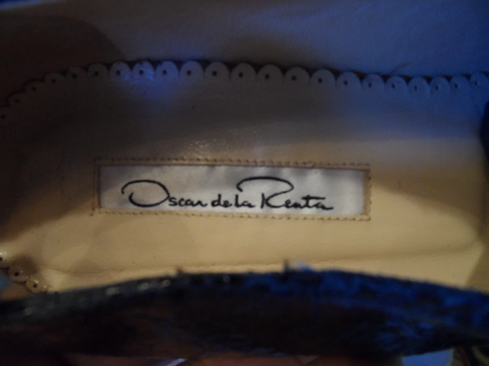 Oscar de la Renta 黑色纹理漆皮 Shooties 尺寸 40-美国 10 — 第 4/4 张图片