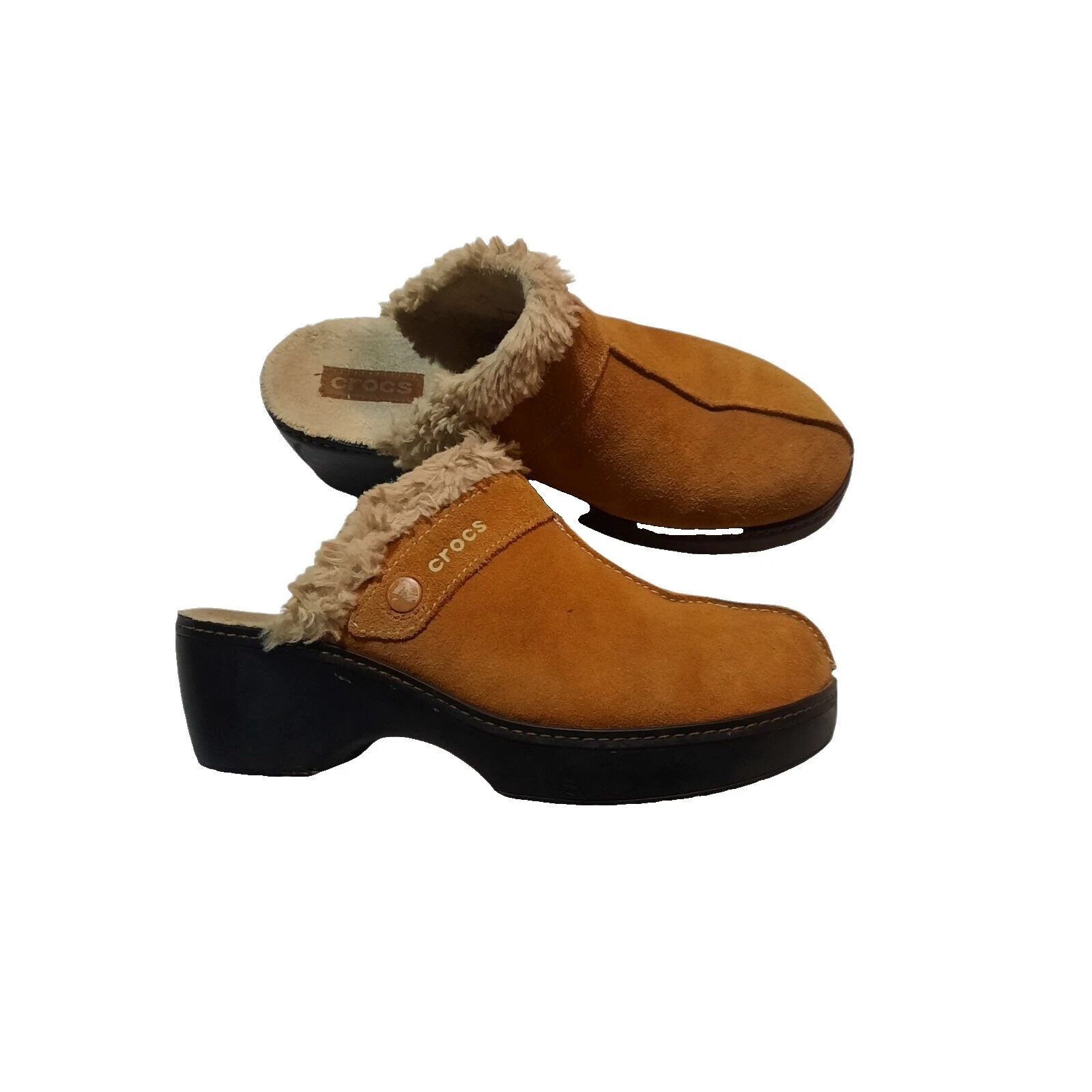 Sapatos de Camurça Marrom Crocs Conforto Para as Mulheres