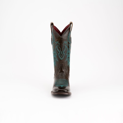 Women's Ferrini Blaze Leather Boots Handcrafted Dark Chocolate - Picture 3 of 6