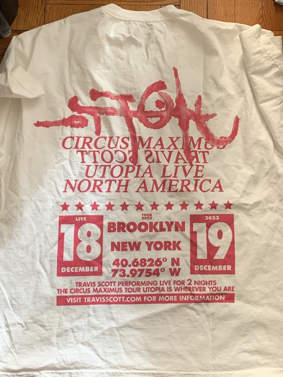 TRAVIS SCOTT★トラヴィス Circus Maximus Utopia NYC Tシャツ Travis Scott Utopia Echoes Circus Maximus Tee Black Men's