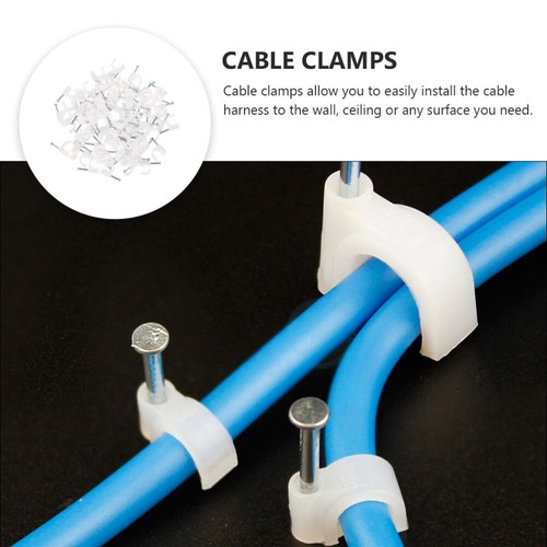 400 Pcs Clamp Line Card Phone Wire Fixed Buckle Wall Cable Clips - Photo 5/12