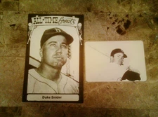 1980 TCMA JUMBO ALL TIME GREATS DUKE SNIDER + 1981 SAN DIEGO CARD SHOW PROMO NIC