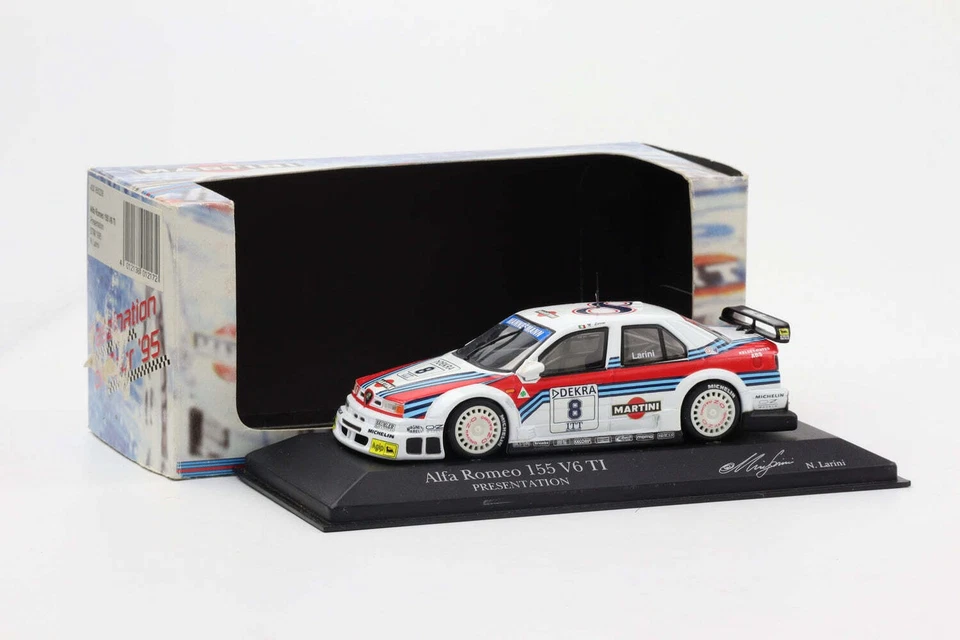 1:43 Minichamps Alfa Romeo 155 V6 TI DTM 1995 Martini Presentazione Larini #8 - Immagine 2 di 4