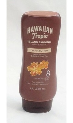  HAWAIIAN TROPIC Island Tanning Cocoa Butter 8 oz Lotion Sunscreen SPF 8