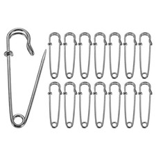30pcs Safety Pins 50mm Electroplated Large Safety Pin for Clothes, Gunmetal