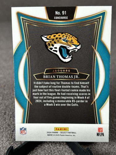 2024 Panini Select - Brian Thomas Jr #91 Base Concourse (RC) - Jaguars - Picture 2 of 2