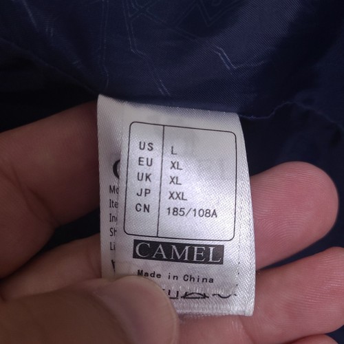 Camel Rain Jacket Windbreaker Mens Large Blue Camo Removable Hood Outdoor - Picture 6 of 24