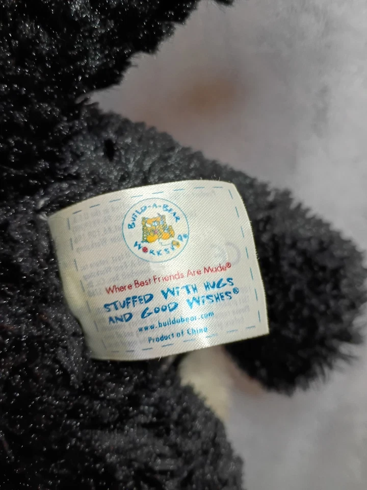 Vintage Build-A-Bear Black & White Puppy Portuguese Water Dog Plush Tongue Out  - Image 4 of 4