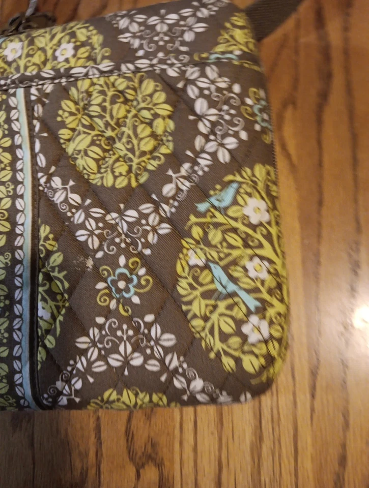 Bolso Bandolera Vera Bradley Hardside para Laptop Correa Floral Azul Pájaros Foto 4 de 4