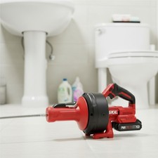 Limpiador de desagües a batería con control de velocidad variable y cable de 25 pies