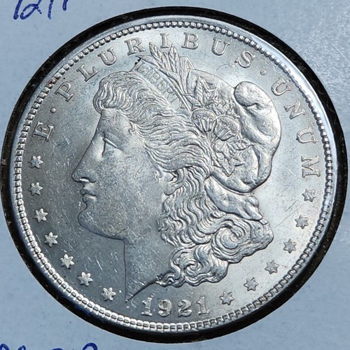 1921 P Morgan Silver Dollar, US $1, 90% Silber, BU - US Silver Coin - Morg-21P