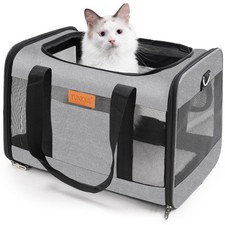 YUNIQUE Soft-Sided Cat  Dog Carrier for Pets 16.5"L x 11.4"W x 11.4"H, grey