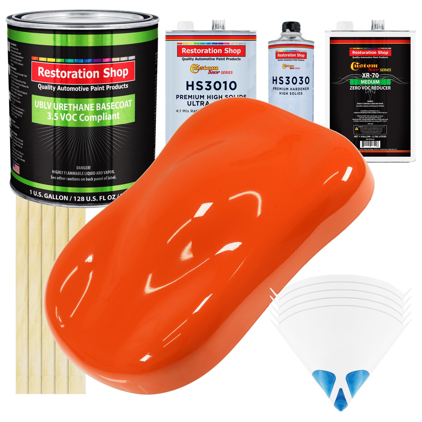 Hugger Orange Low VOC Urethane Basecoat Auto Paint Gallon Kit